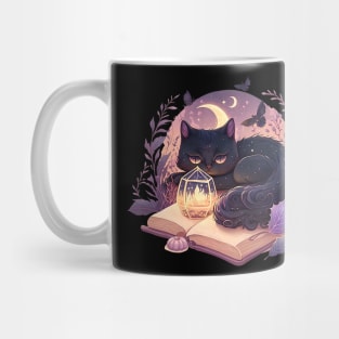 Black Cat Witchy Spooky Halloween Magic Aesthetic Mug